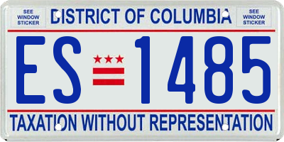 DC license plate ES1485