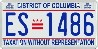 DC license plate ES1486