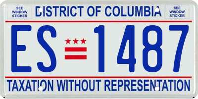 DC license plate ES1487