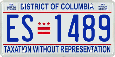 DC license plate ES1489