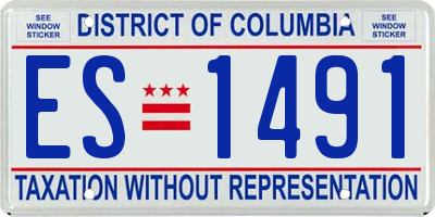 DC license plate ES1491