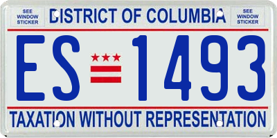DC license plate ES1493