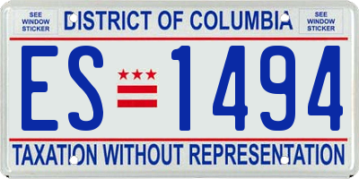 DC license plate ES1494