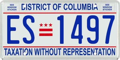 DC license plate ES1497