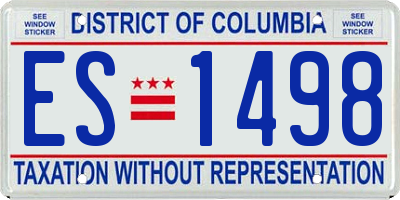 DC license plate ES1498