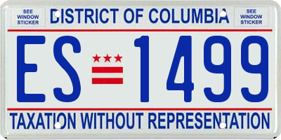 DC license plate ES1499
