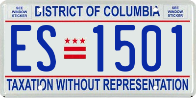 DC license plate ES1501