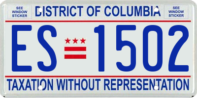 DC license plate ES1502