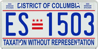 DC license plate ES1503