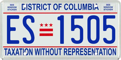 DC license plate ES1505