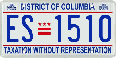 DC license plate ES1510
