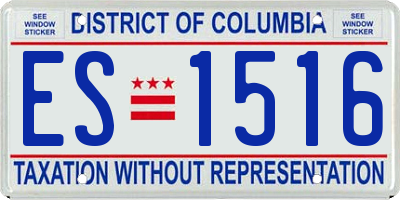 DC license plate ES1516