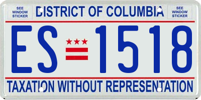 DC license plate ES1518