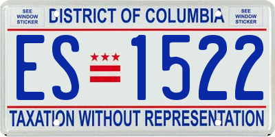 DC license plate ES1522