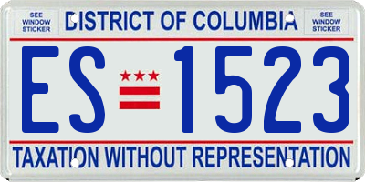 DC license plate ES1523