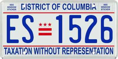 DC license plate ES1526