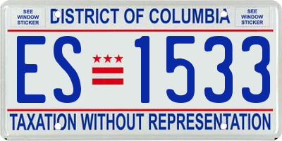 DC license plate ES1533
