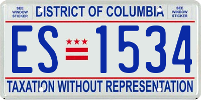DC license plate ES1534