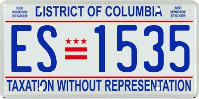 DC license plate ES1535