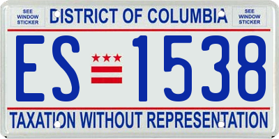 DC license plate ES1538