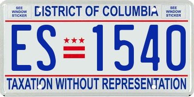 DC license plate ES1540