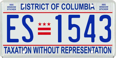 DC license plate ES1543