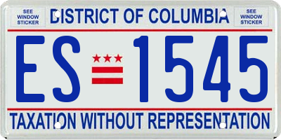 DC license plate ES1545