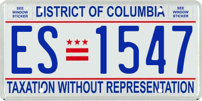 DC license plate ES1547