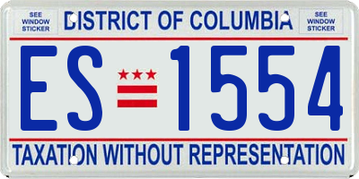 DC license plate ES1554