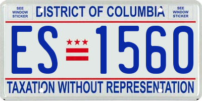 DC license plate ES1560