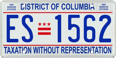 DC license plate ES1562