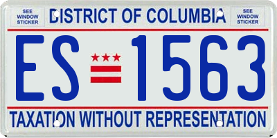 DC license plate ES1563