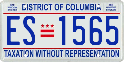 DC license plate ES1565