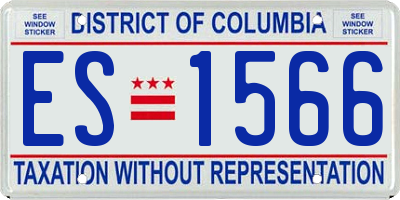 DC license plate ES1566