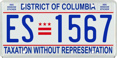 DC license plate ES1567