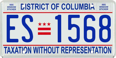 DC license plate ES1568