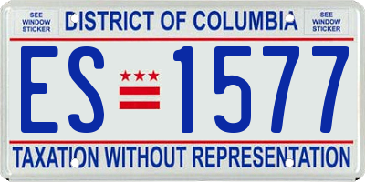 DC license plate ES1577