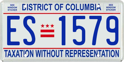 DC license plate ES1579