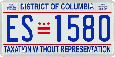 DC license plate ES1580