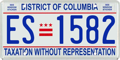 DC license plate ES1582