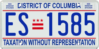 DC license plate ES1585