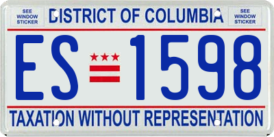 DC license plate ES1598