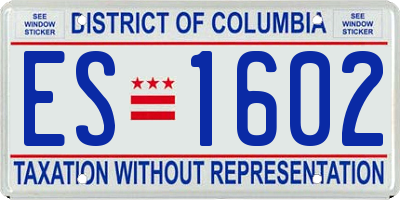 DC license plate ES1602