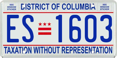 DC license plate ES1603