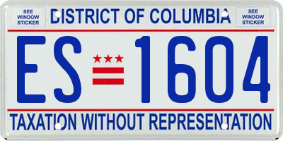 DC license plate ES1604