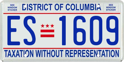 DC license plate ES1609