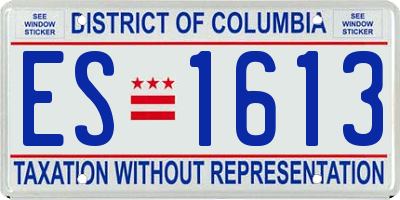 DC license plate ES1613