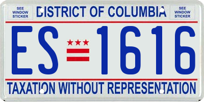 DC license plate ES1616