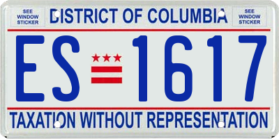 DC license plate ES1617