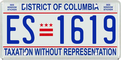 DC license plate ES1619